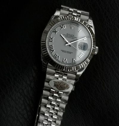 WKD Factory Rolex Datejust 41mm 3235 Movement Romans Markers White Face Watch